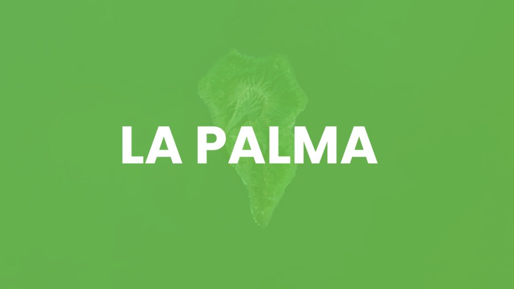 Imagen satelital de la isla de La Palma en el océano Atlántico.